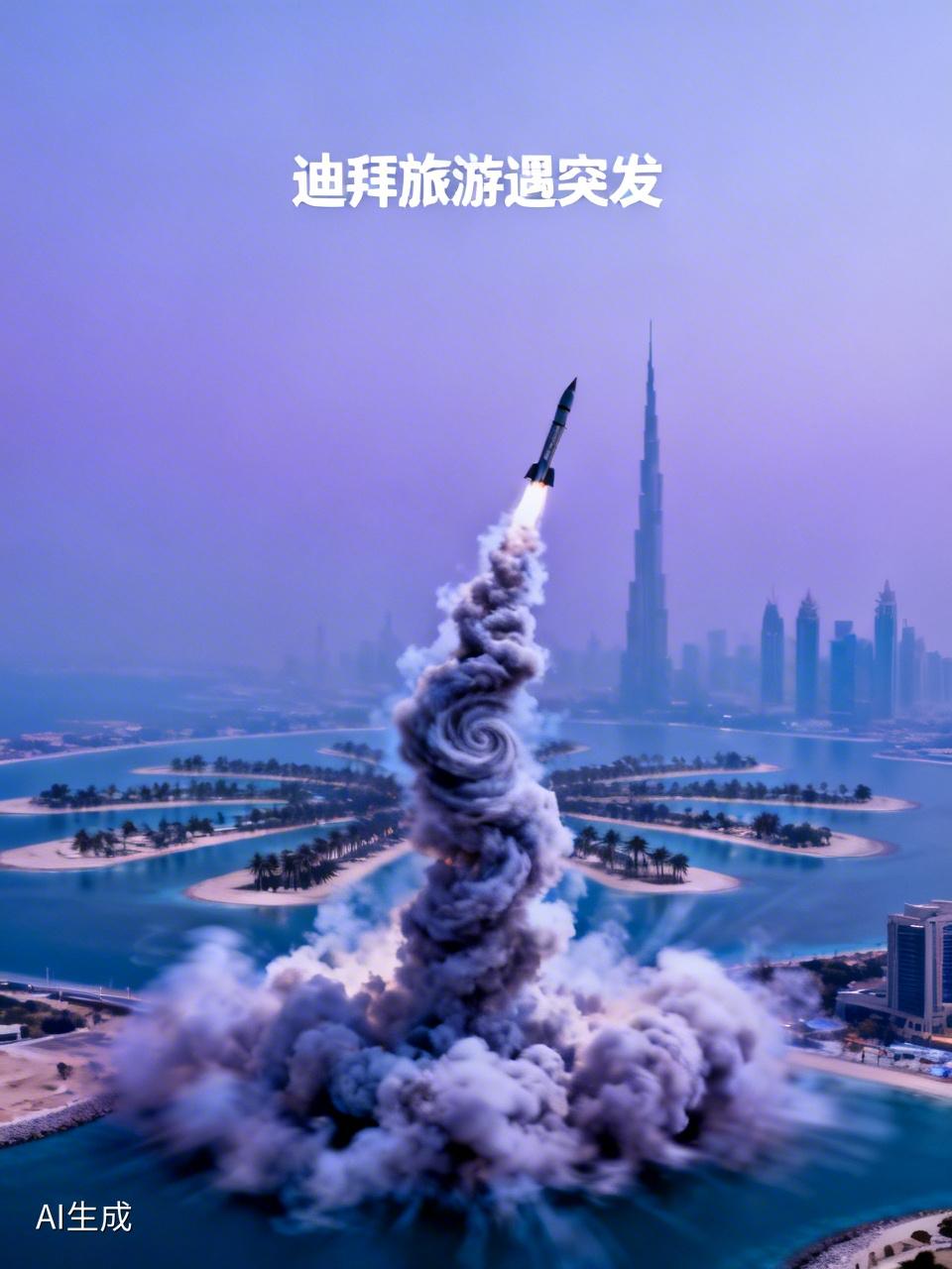 南昌8名游客迪拜旅游途中突遇导弹：就像在头顶炸开一样，烟雾在头顶弥漫开来据这8