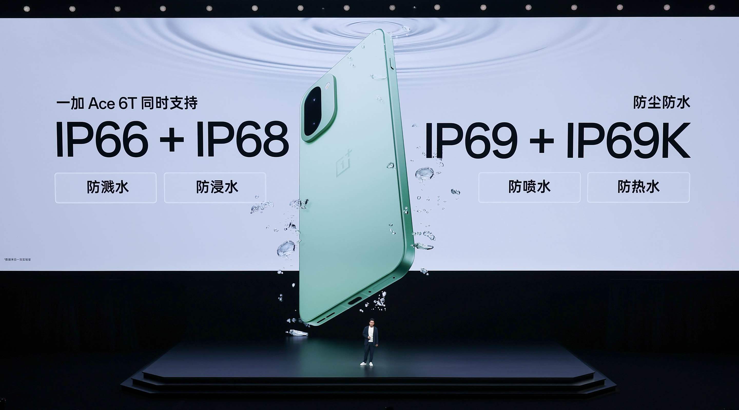 一加Ace6T拥有目前行业最全的IP66/68/69/69K防尘防水“大满贯”认