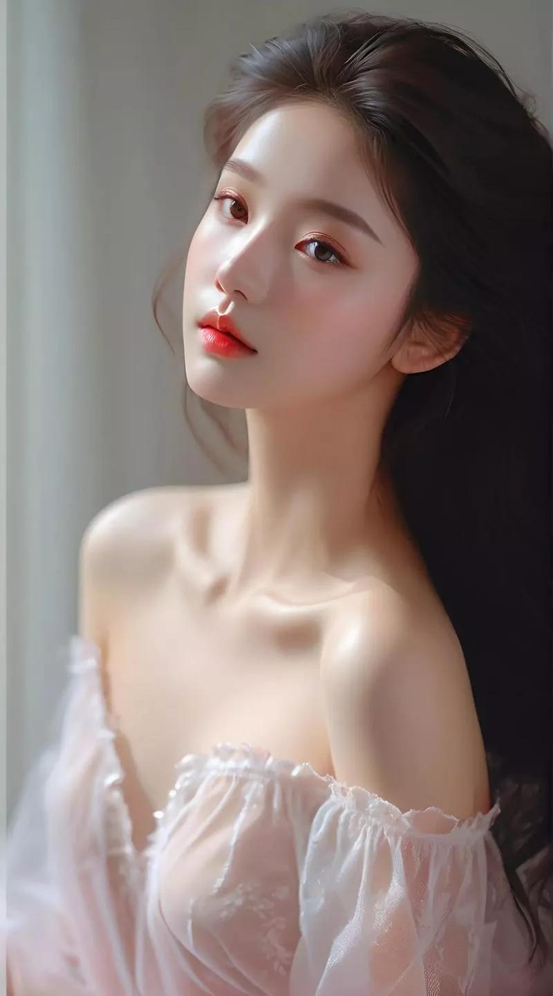 梦幻少女，温柔如水，美若天仙。温柔美少女温柔白裙少女甜粉花漾少女梦幻少女感