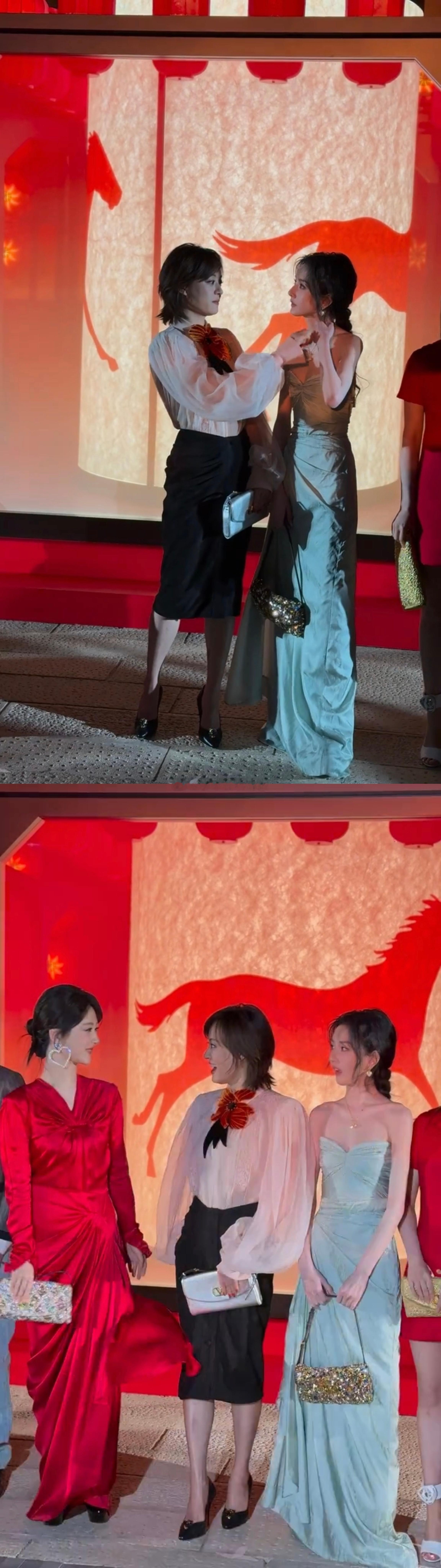 孙俪、杨紫、宋祖儿、华伦新春灯会同框生图状态杨紫和孙俪热聊了一会儿，孙俪还帮宋祖