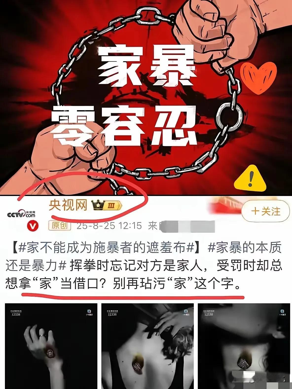央视发声了！家暴零容忍！如果不严惩，谁还敢让女儿走进婚姻殿堂！央视的发声