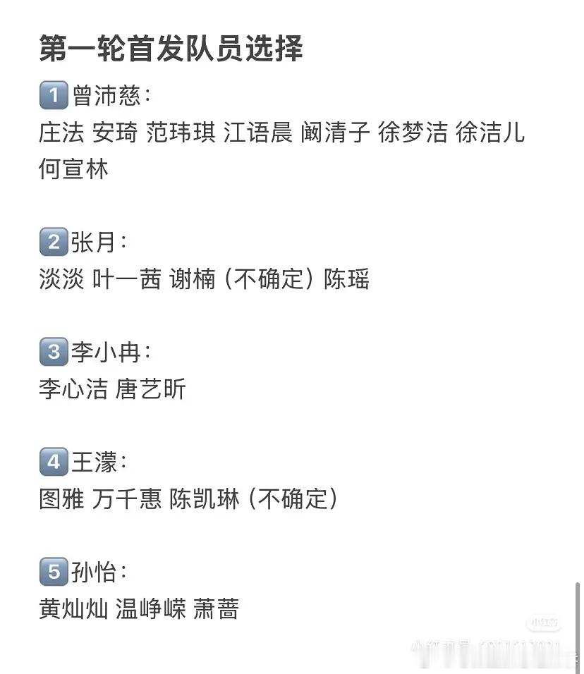 🍉浪姐五公非队长第一次选人
