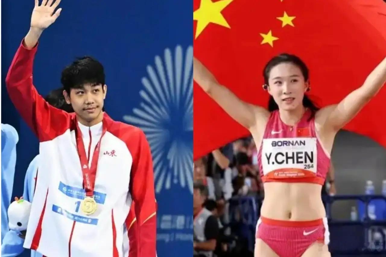 两个“学生娃”，开始挣钱啦！[捂脸哭]本届亚运会中国军团里有两个“学生