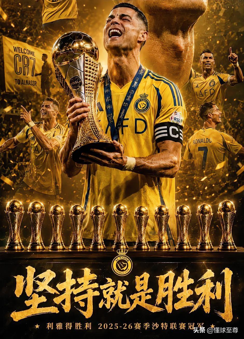 冷知识，C罗带领利雅得胜利时隔7年再次拿到联赛冠军！利雅得胜利上一次拿到沙特
