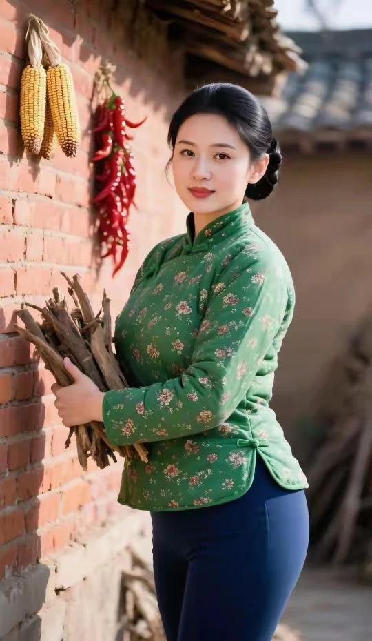 草舍炊烟万丈长，千川陌野雪花扬。柴门紧扣夭童闹故乡气息分外香。