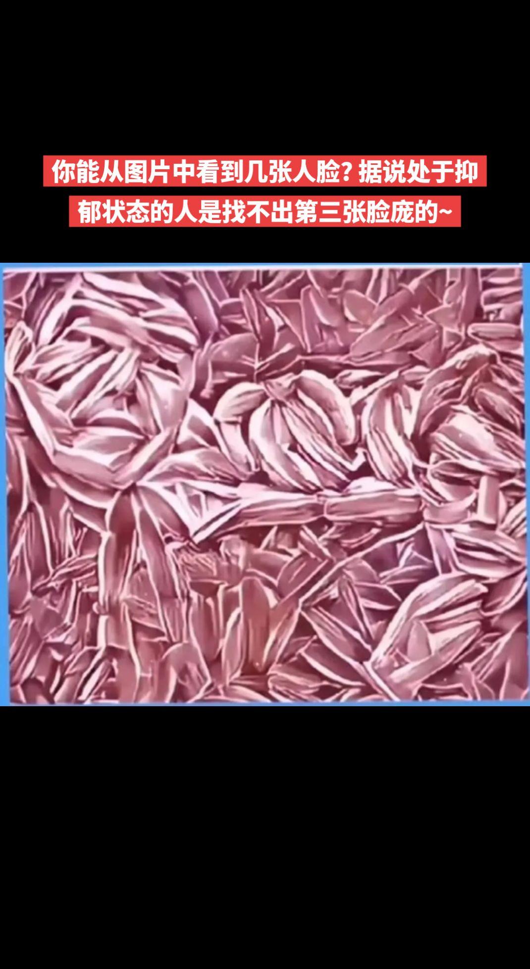 你能从图片中看到几张人脸?据说处于抑郁状态的人是找不出第三张脸庞的~