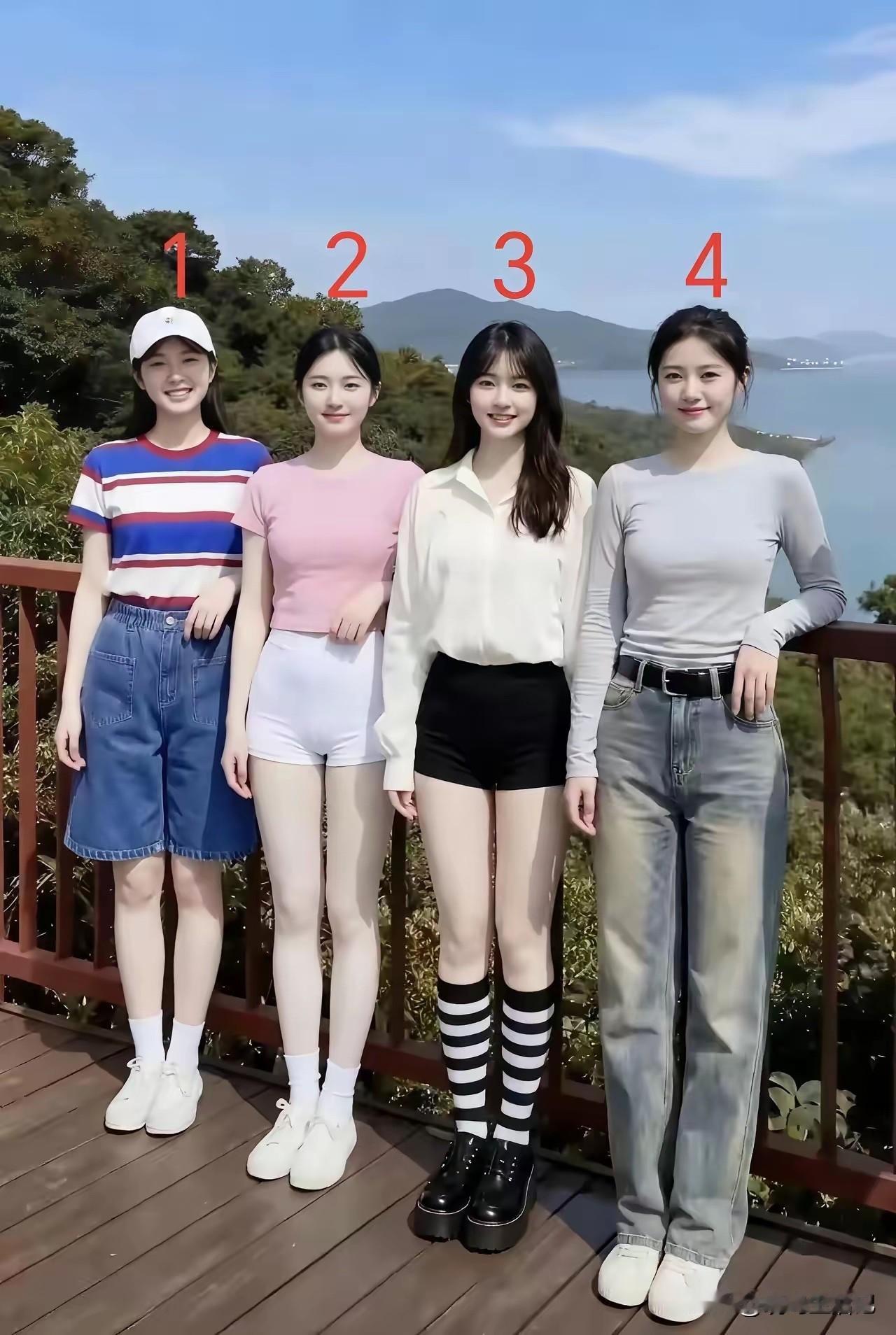 四位女生，哪个最美呢？