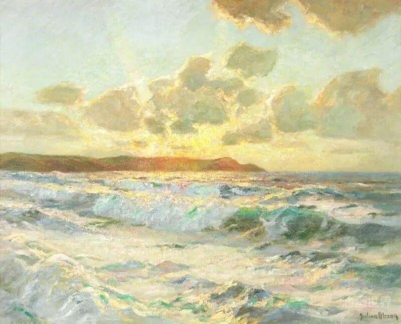 英国著名海景画家——AlbertJuliusOlsson绘画作品欣赏风景遇见