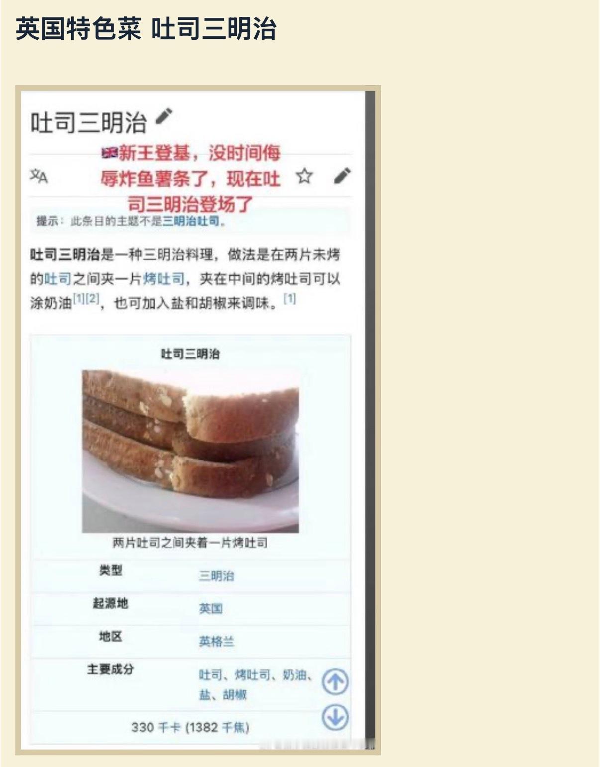 🔻……吐司三明治是什么东西？🔻英国确实是没有吃过什么好东西的地方，维多利亚严