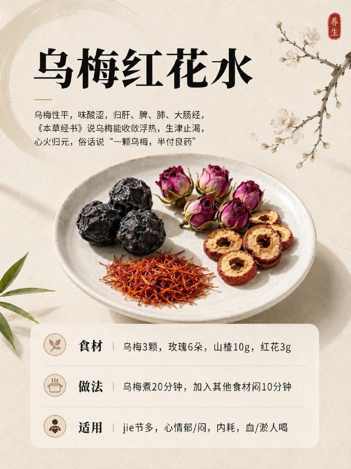 最近很火的乌梅煮水，安排上了老话常说：“一颗乌梅，半付良方。”喝过之后才发