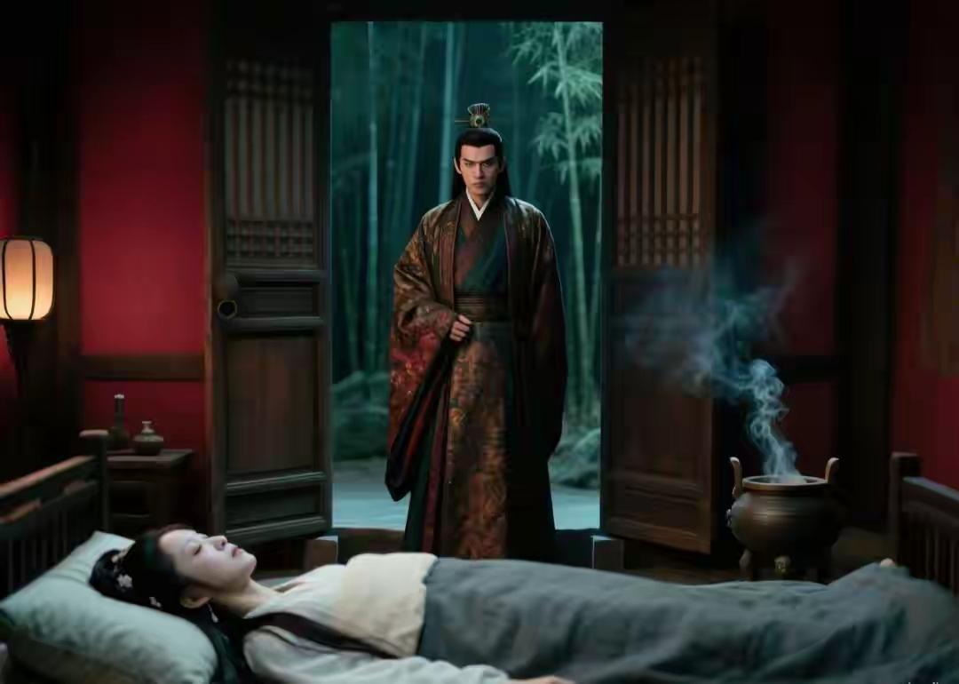 07水溶抱着她，在数百道目光的注视下，径直穿过喜堂。红绸与玄袍擦肩而过，喜