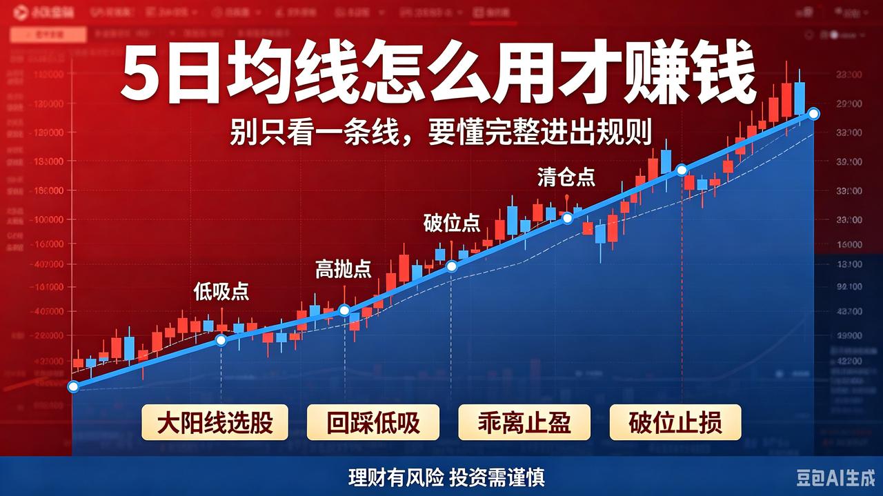 5日均线怎样用才赚钱，别只看一条线，要懂完整的进出规则提示：理财有风险，投