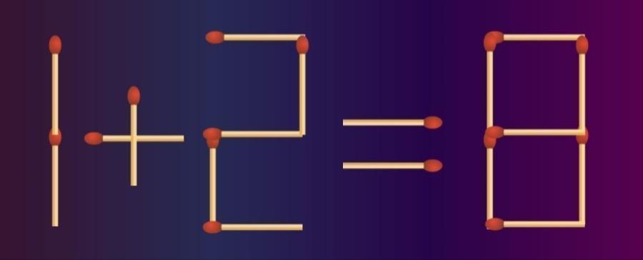 紧急召集“头脑特工队”！眼前这道火柴棒谜题超搞怪——“1+2=8”