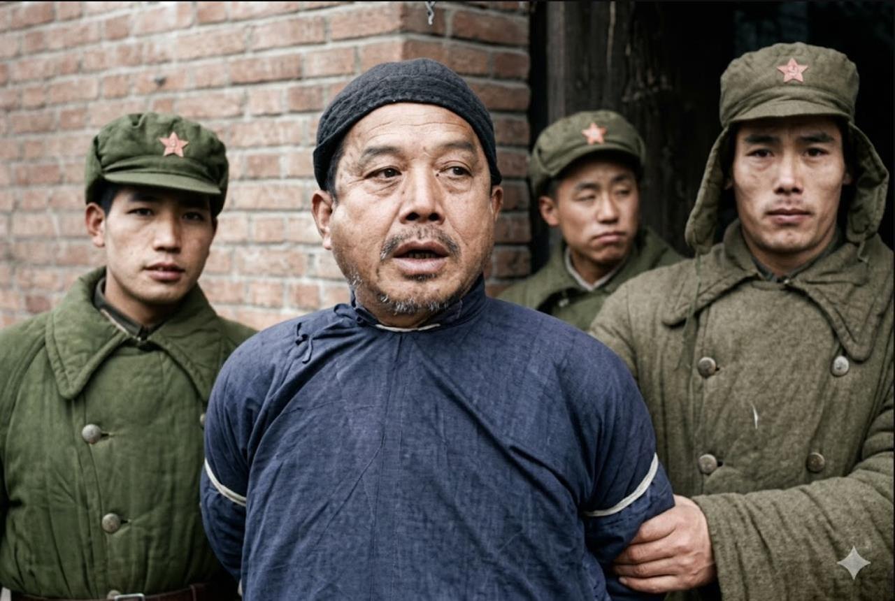 这是天津黑帮头目、大汉奸袁文会被押赴公审现场的一刻。袁文会出身天津南门外芦庄子