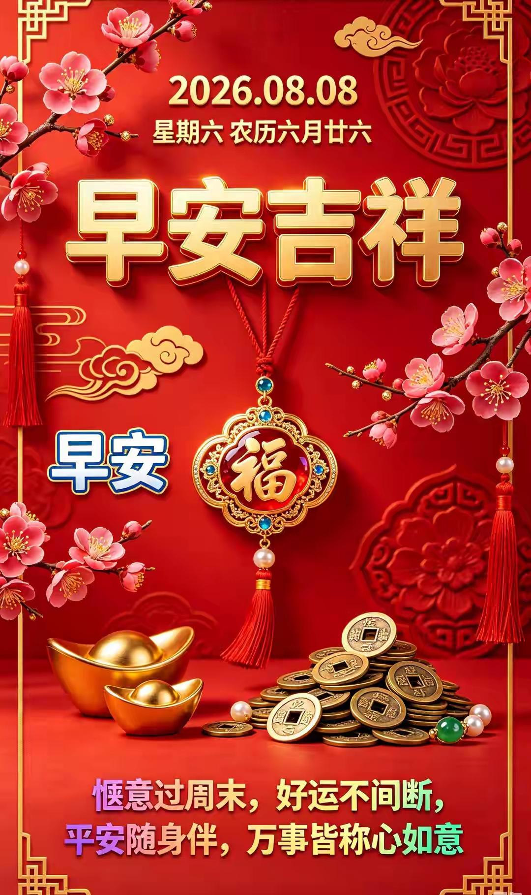 早上好🍃愿你晨起悠然自在，愿你周末清闲自在。送你悠闲，抛开工作忙碌；