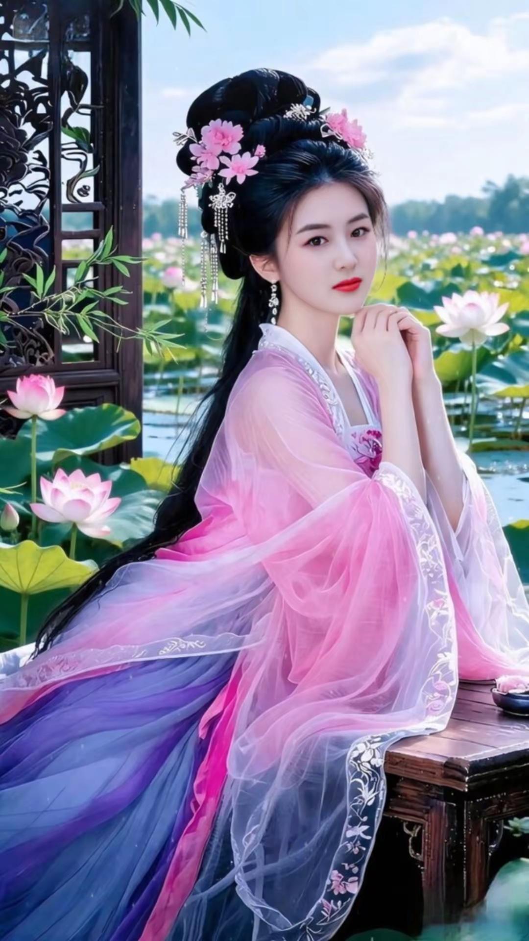 汉服荷花美人