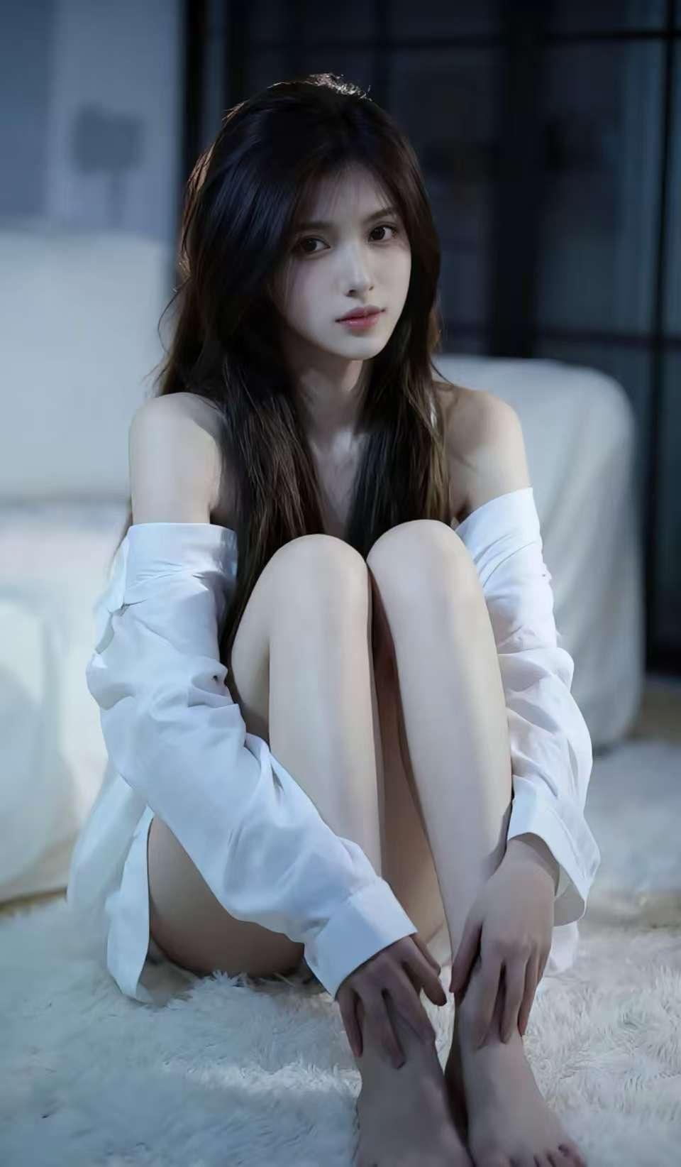 温柔氛围照，白衬衫与长发的完美结合，少女感满满！