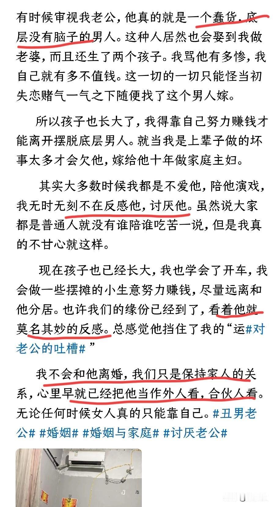 妻子在网上全方位吐槽丈夫，丈夫就是个蠢货，底层没脑子，可以说基本上一无是处，但是