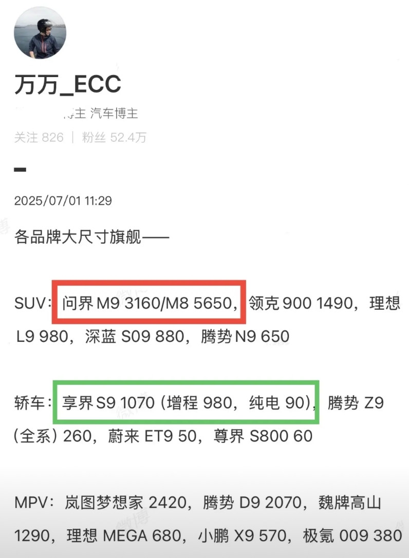 余承东慌？我看余承东高兴的睡不着了吧问界M8M9已经所向披靡了，宁德时代专门