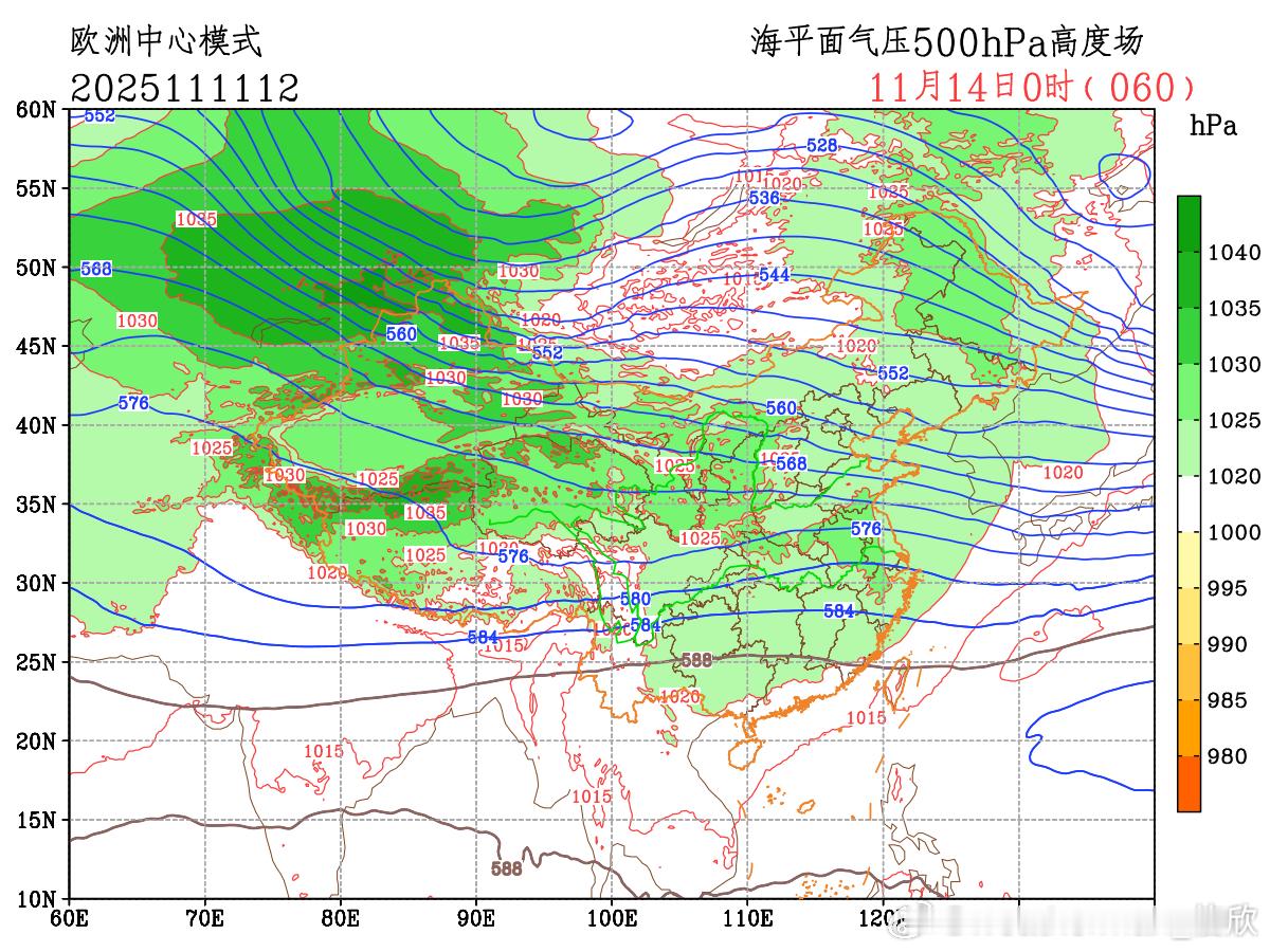 【冷空气】目前数值预报继续给出14-18日有强冷空气影响我国，对中东部地区的影响