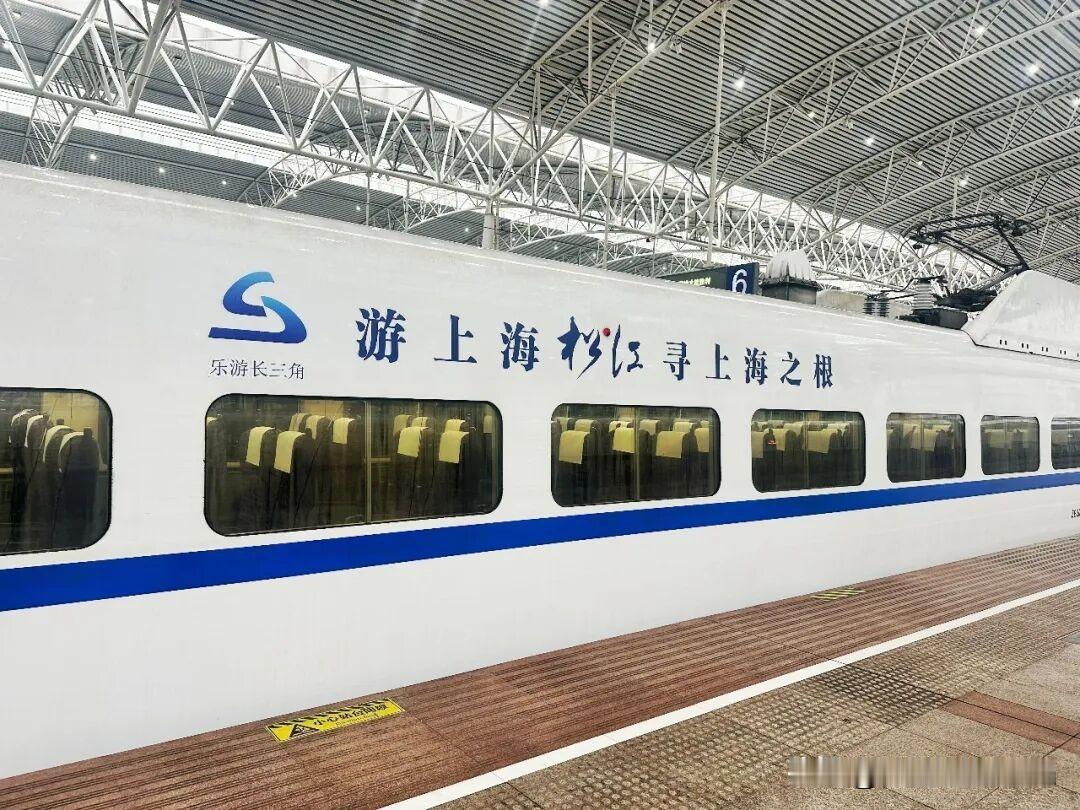 7月8号我们老两口乘坐G7003从无锡来上海。这趟车的车身上、车厢里随处可见松江