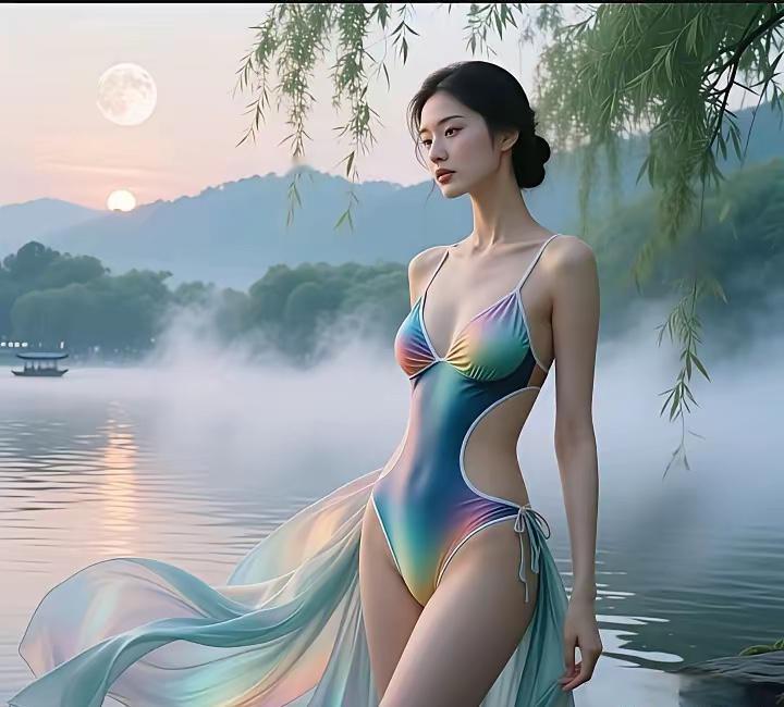 渔家傲•佳人韵熏墨/赋碧水悠悠映花貌，翠裳飘逸风中舞；云鬓轻挽珍珠巧，眉如