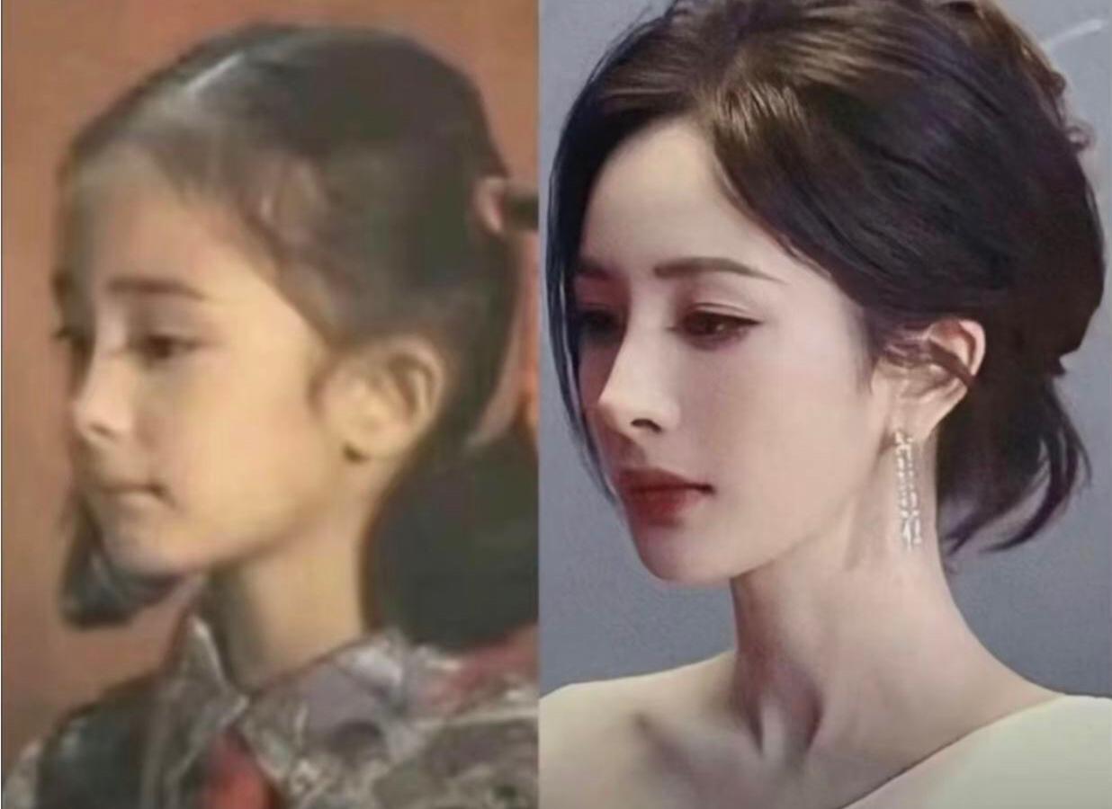 所以为什么都说杨幂整了，这不跟小时候一模一样嘛。她最有争议的，其实就是说以
