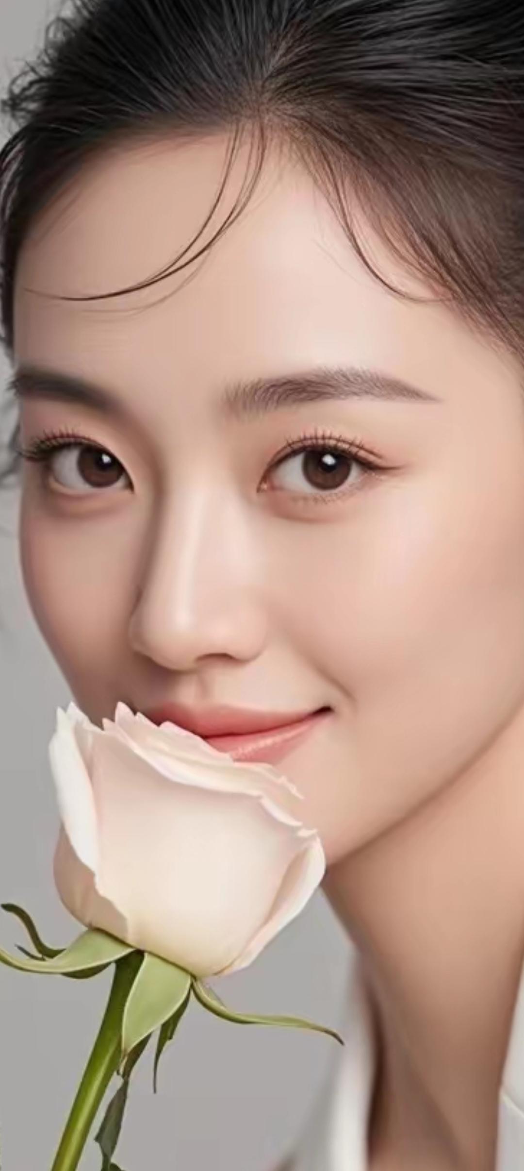 温柔微笑，轻嗅玫瑰，岁月静好。🌹💕