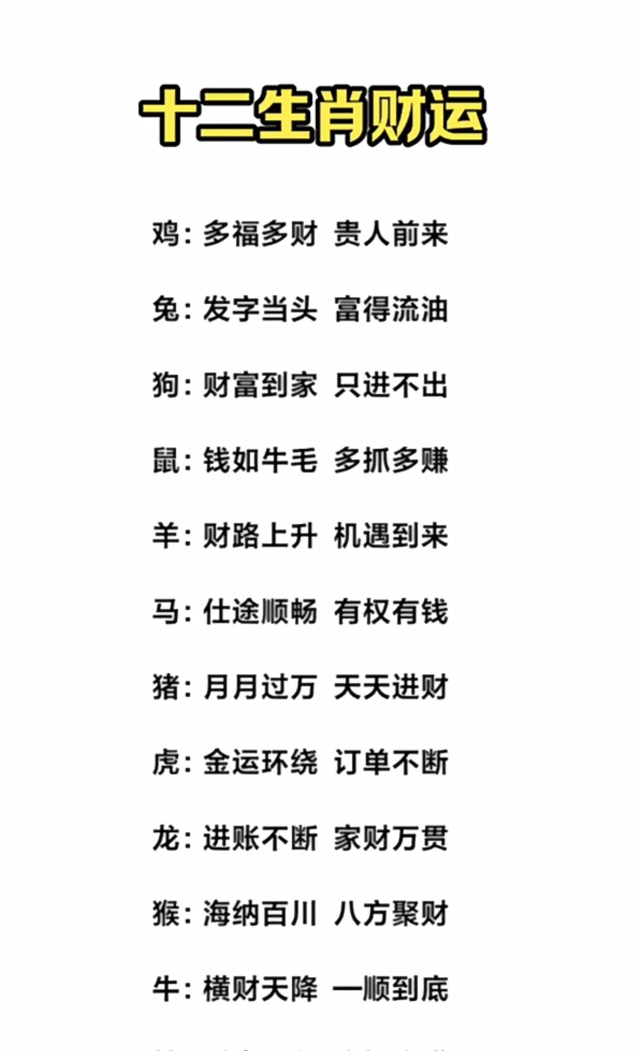 十二生肖财运指南：揭秘每个生肖的财富运势！