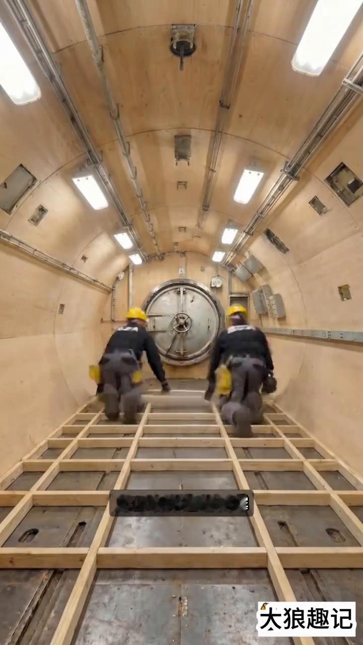硬核地下建房。大狼趣记。从没见过这么硬核的建房方式，他们居然先将整艘潜艇掉入