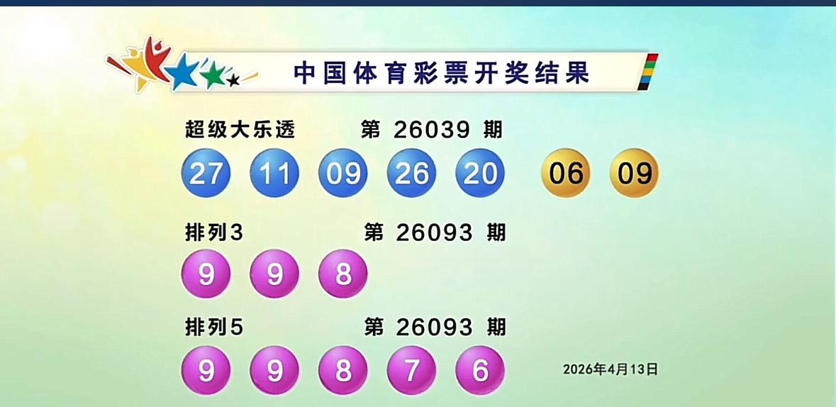 大乐透第26039期开奖号码已揭晓：前区09、11、20、26、27，后区0