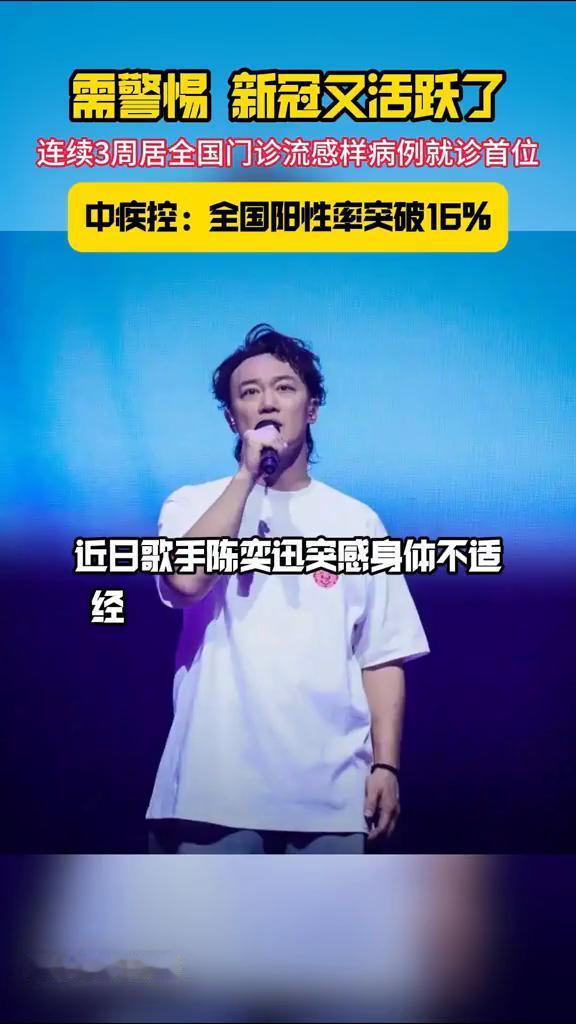 需警惕新冠又活跃了，连续3周居全国门诊流感样病例就诊首位。中疾控：全国阳性率突破