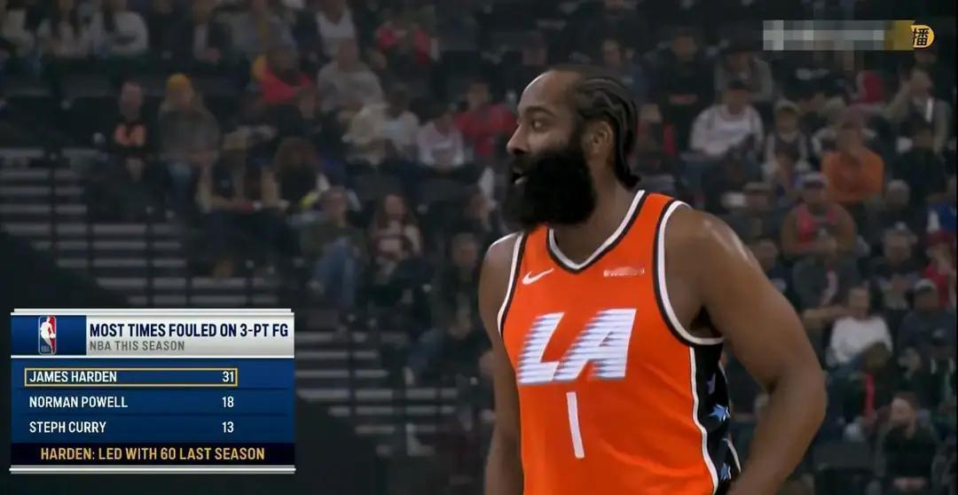 35次！哈登把三分线变成提款机别人投三分看手感，他投三分看裁判。哨子一响，