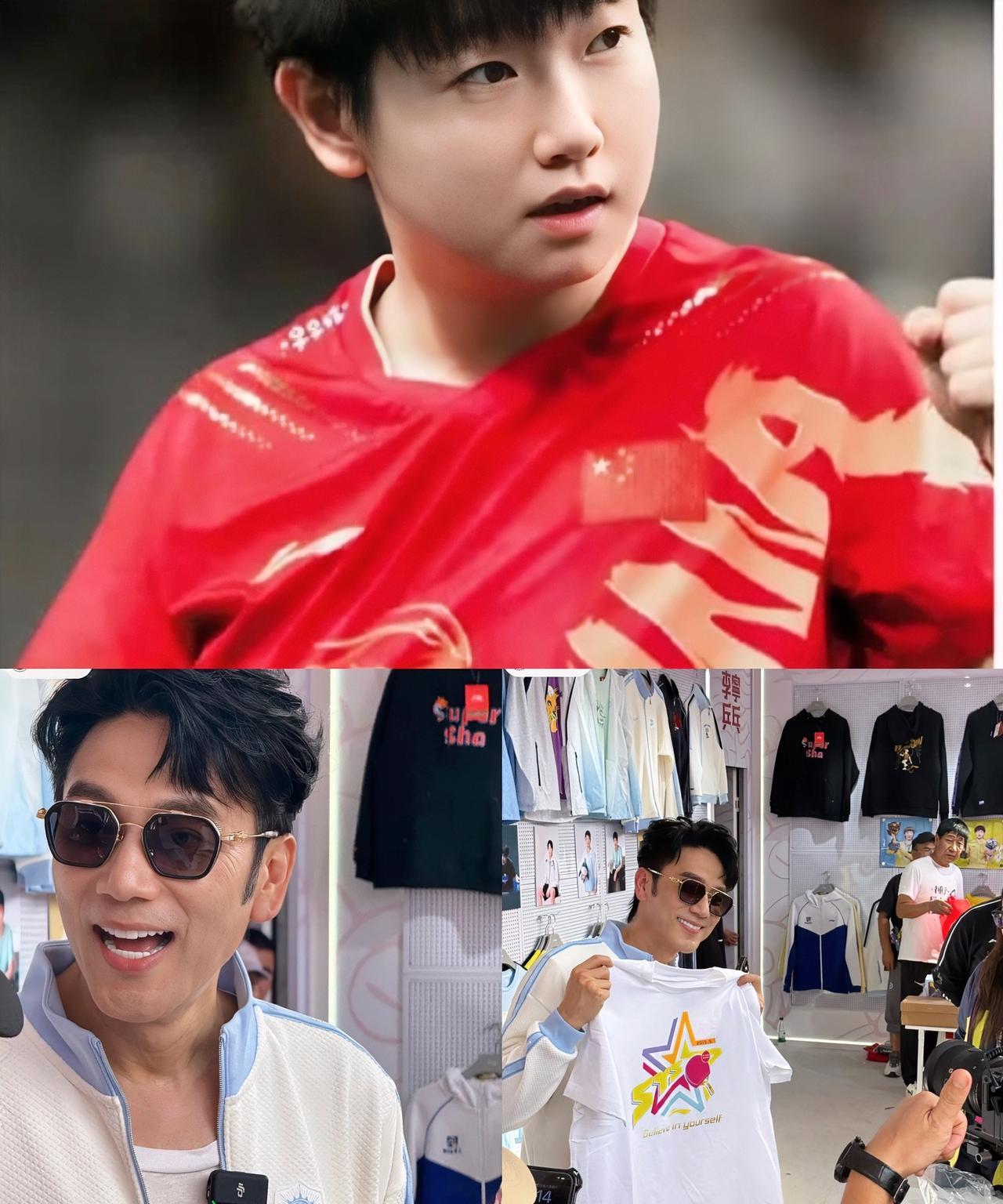 笑不活了孙颖莎的超级明星粉丝来了，林依轮昨天还在大湾区演出，今天打就赶到北京