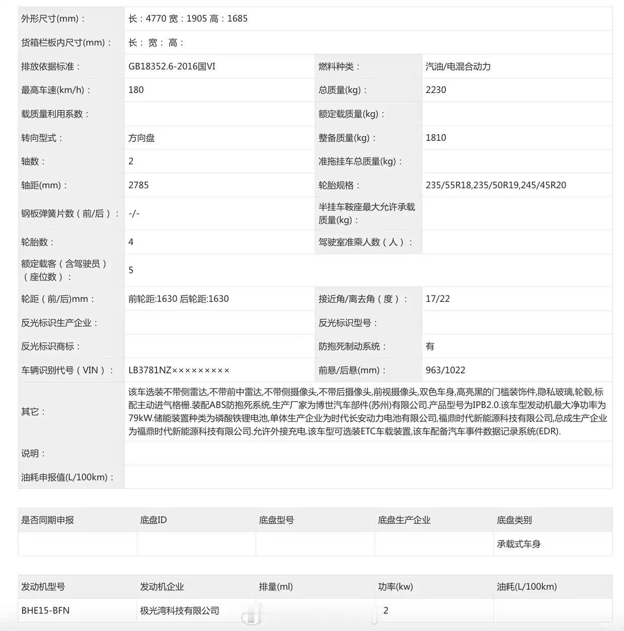 吉利银河目标达成了但是新车依然不断SUV家用还有新货吉利银河M7EM-i申报图