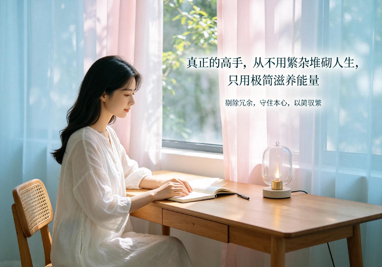 真正的高手，从不用繁杂堆砌人生，只用极简滋养能量。成年人的内耗，多半不是输给能力
