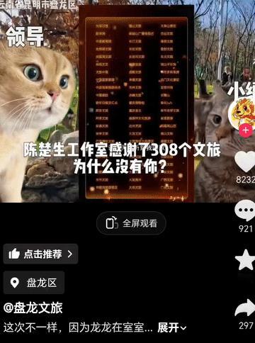 真的要被全国文旅笑死了，怎么都这么可爱呢！陈楚生工作室感谢了308个文旅，为
