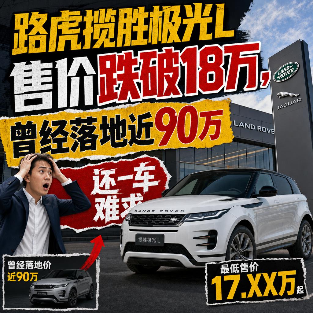 路虎揽胜极光L跌破18万，曾经落地近90万还一车难求。很多人觉得开路虎是身份的