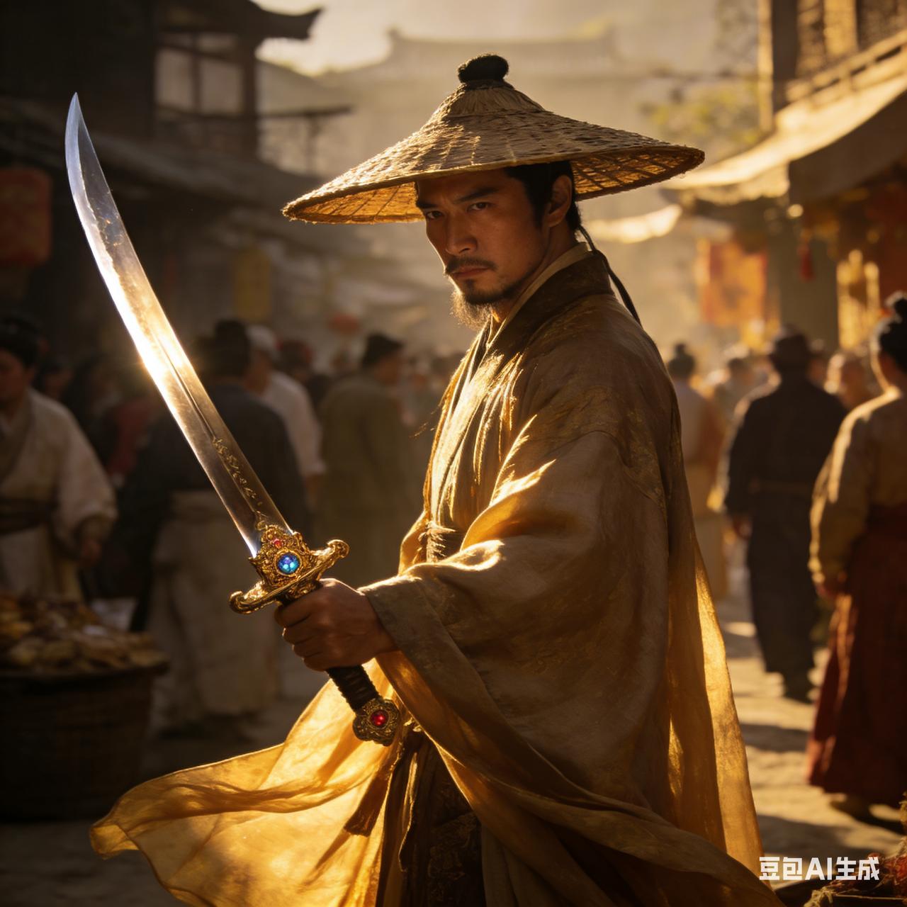 南宋时，临安城里有个汉子在街头叫卖一口宝刀，声称是祖传之物。他当众试刀，对着铁匠