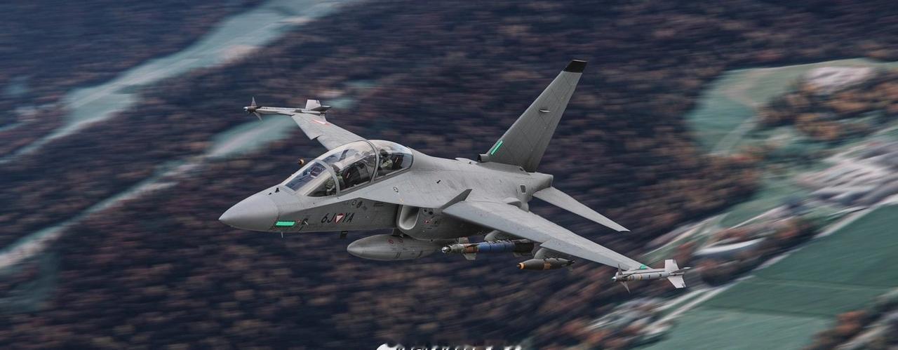 世界教练机动态奥地利空军莱昂纳多M346FA喷气式战斗机的精美3D渲染