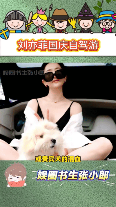 10月2日，刘亦菲在网上发了和新狗狗的合照，引来好多人看。这只小狗浑身是蓬