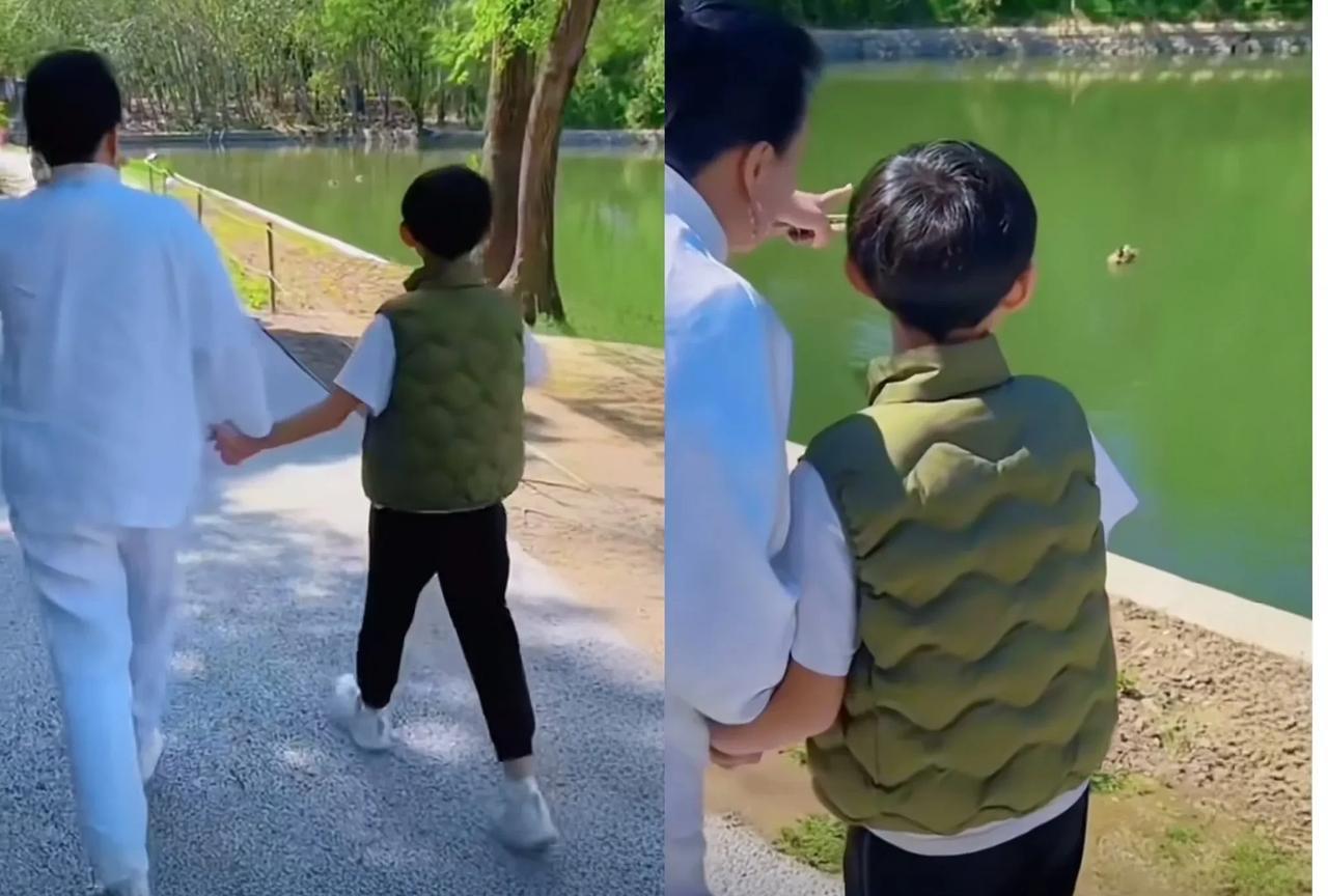 看起来孙子比儿子听话画面感更和谐俗话说女孩娇养，男孩糙养这汪小弟从小就跟着