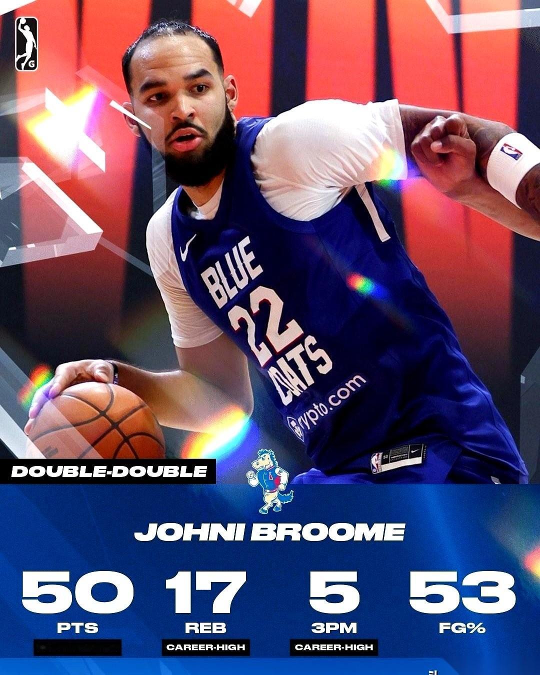 一觉醒来，给我干懵了。76人队，一个次轮秀，在发展联盟狂砍50分17个篮板。