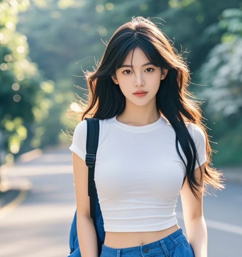 每一步都带着自信，蓝色工装裤下的我是如此不同。