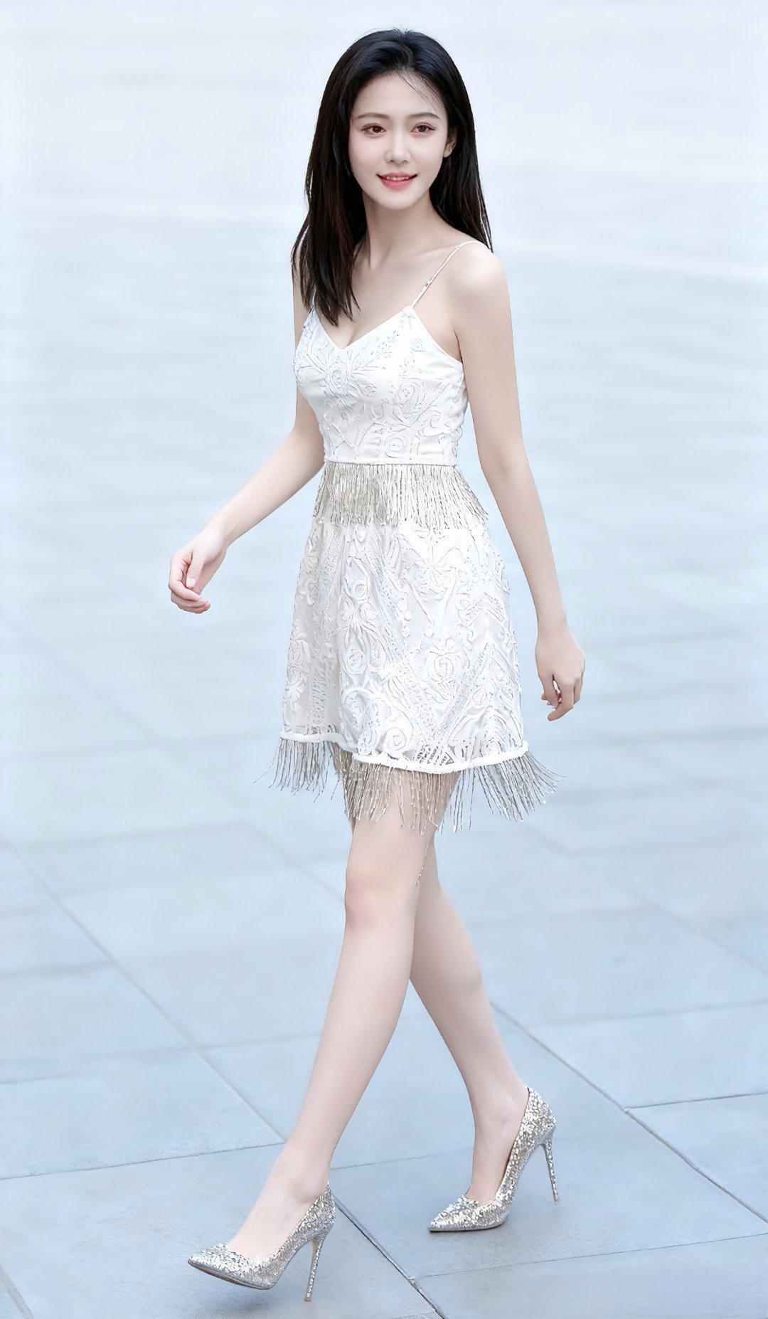 一身素裙，清新魅力