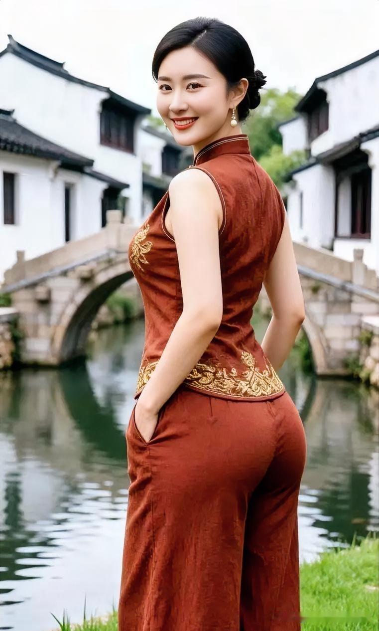 银缎旗袍绣繁花，青丝如瀑衬芳华。玉腕轻托香腮，眸光流转温婉，一袭东方雅韵，在静谧