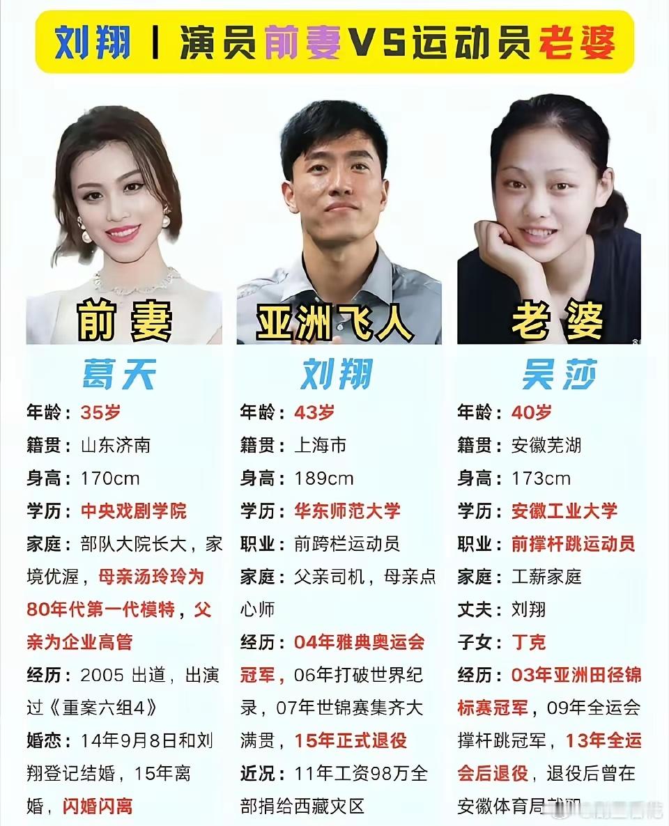 刘翔前妻说自己想找比刘翔条件更好的男人说实话，这是真的太难了不是她不美，也不是条
