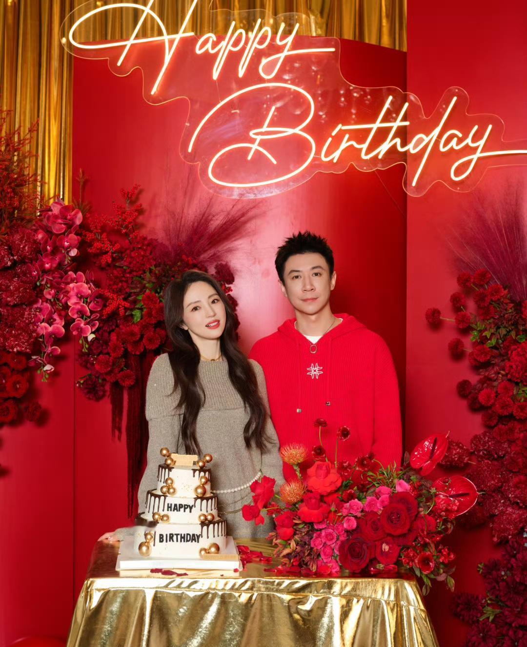 38岁张维伊，给所有男人提了个醒。董璇给他办了场生日宴。满屋鲜花，全家红衣。