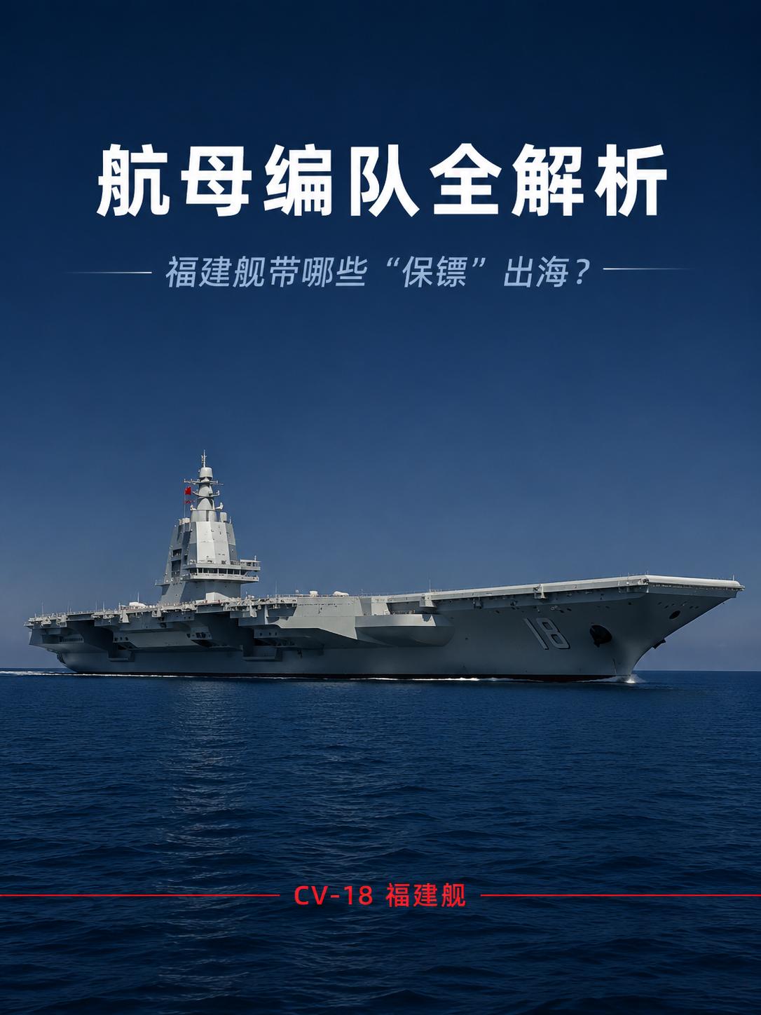 带刀侍卫长领衔，福建舰这套保镖阵容有点狠福建舰出海不是单打独斗，带了一群如狼似