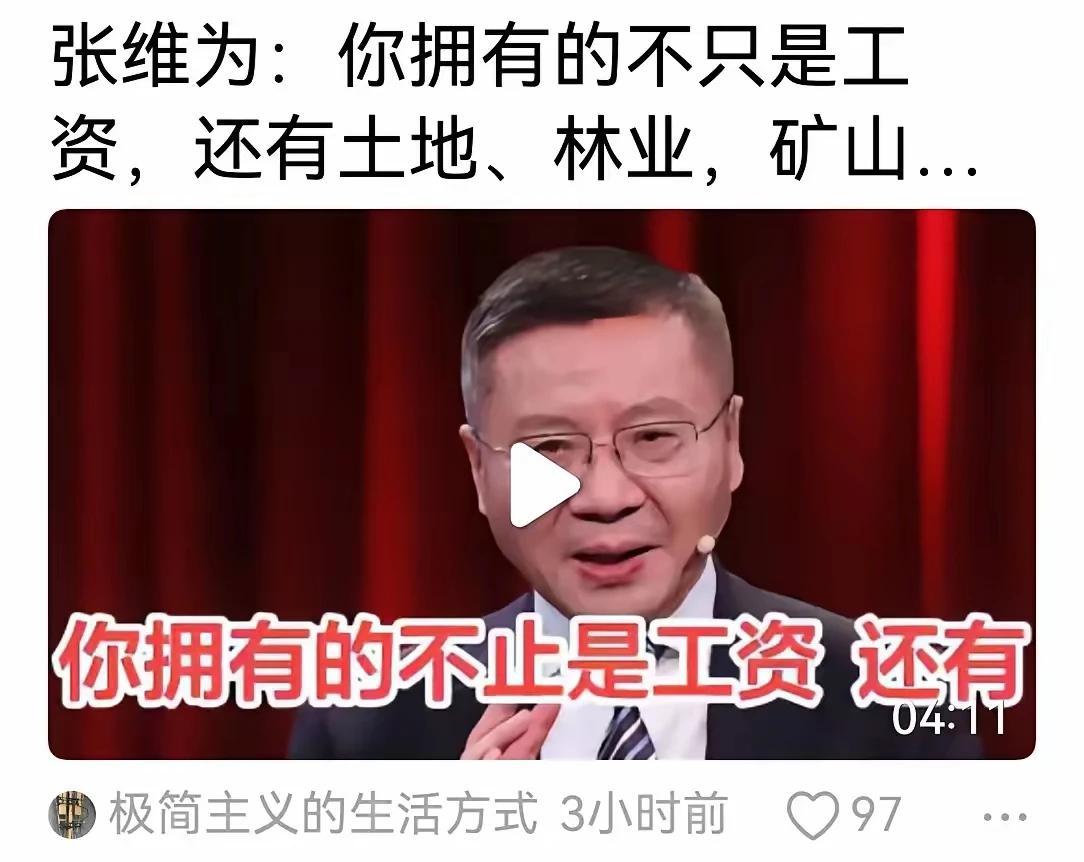 张维为作为外语专业人才，老是喜欢发表一些非专业理论：什么：中国人个个都是富人。什